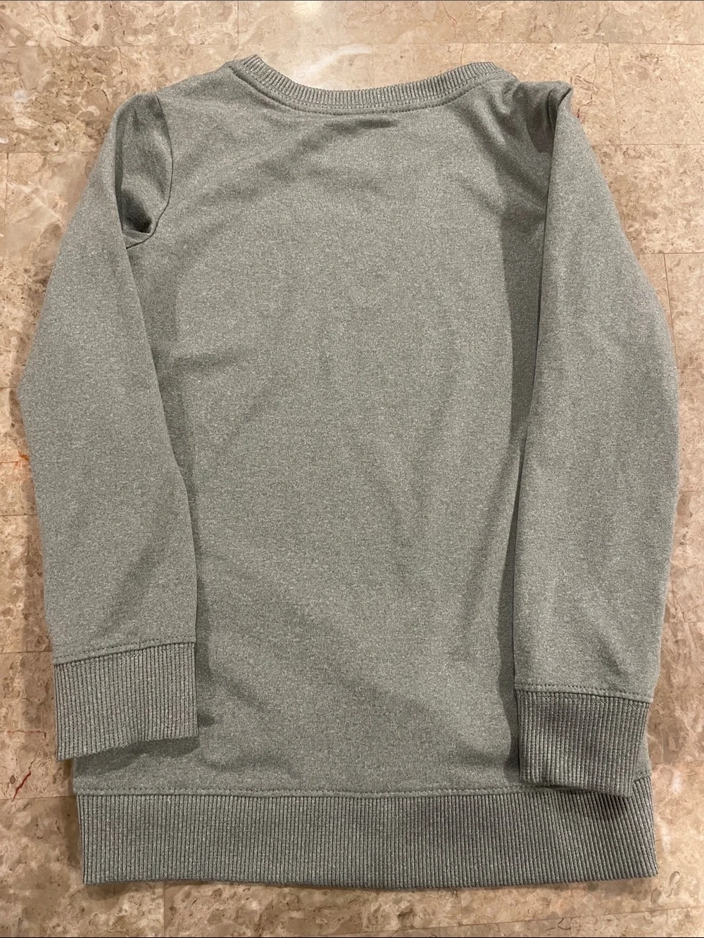 Nike Girls' Gray Pullover Sweatshirt with Pink Swoosh